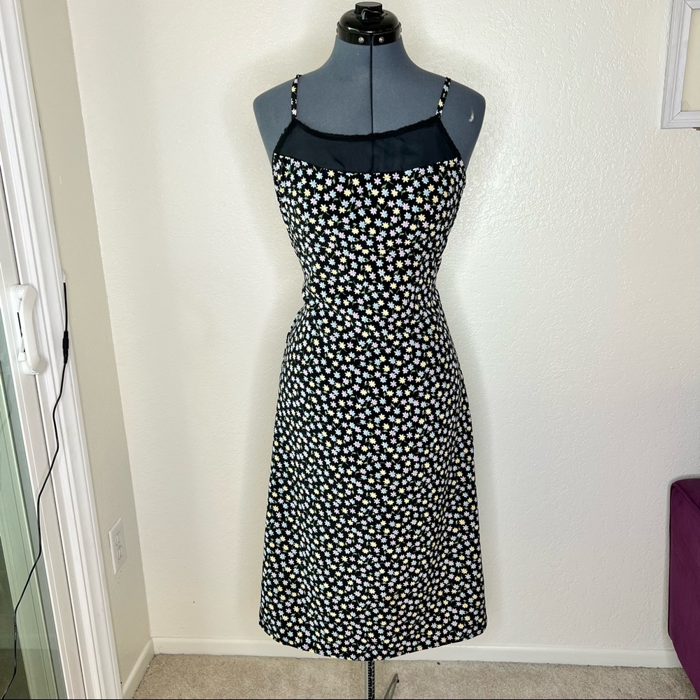 Floral dress with mesh top